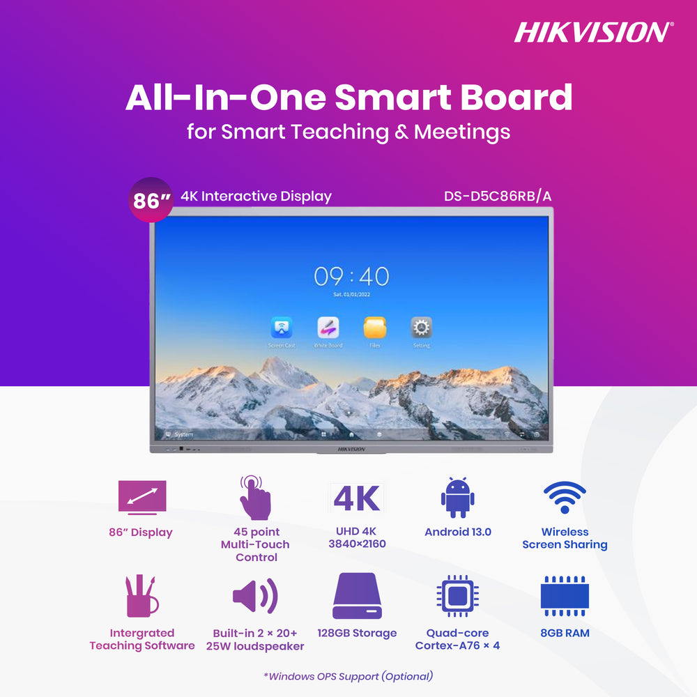DS-D5C86RB/A 86-inch 4K Interactive Display