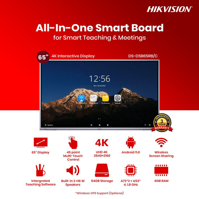 65-inch 4K Interactive Display DS-D5C65RB/A