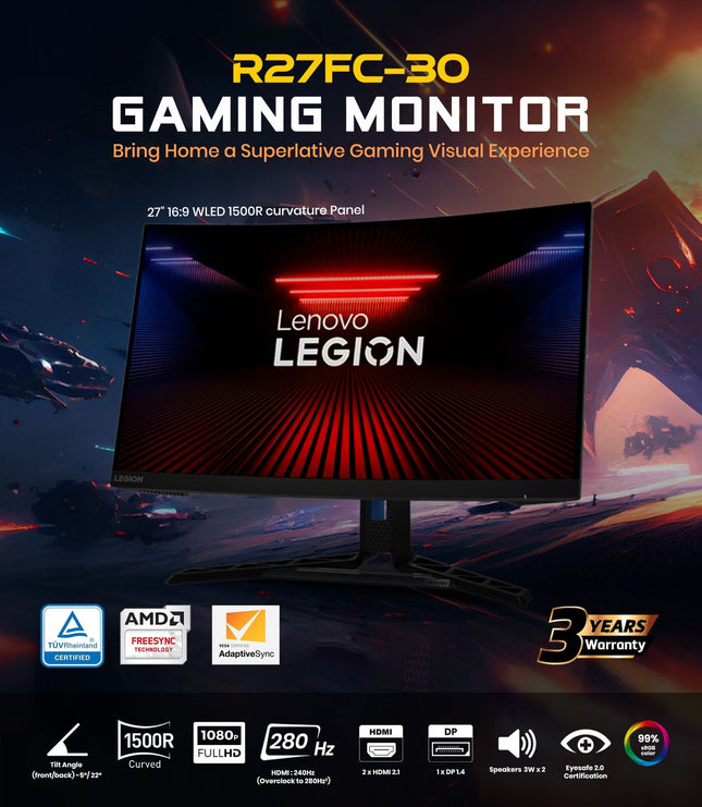Lenovo Legion R27fc-30 27 inch Gaming Monitor